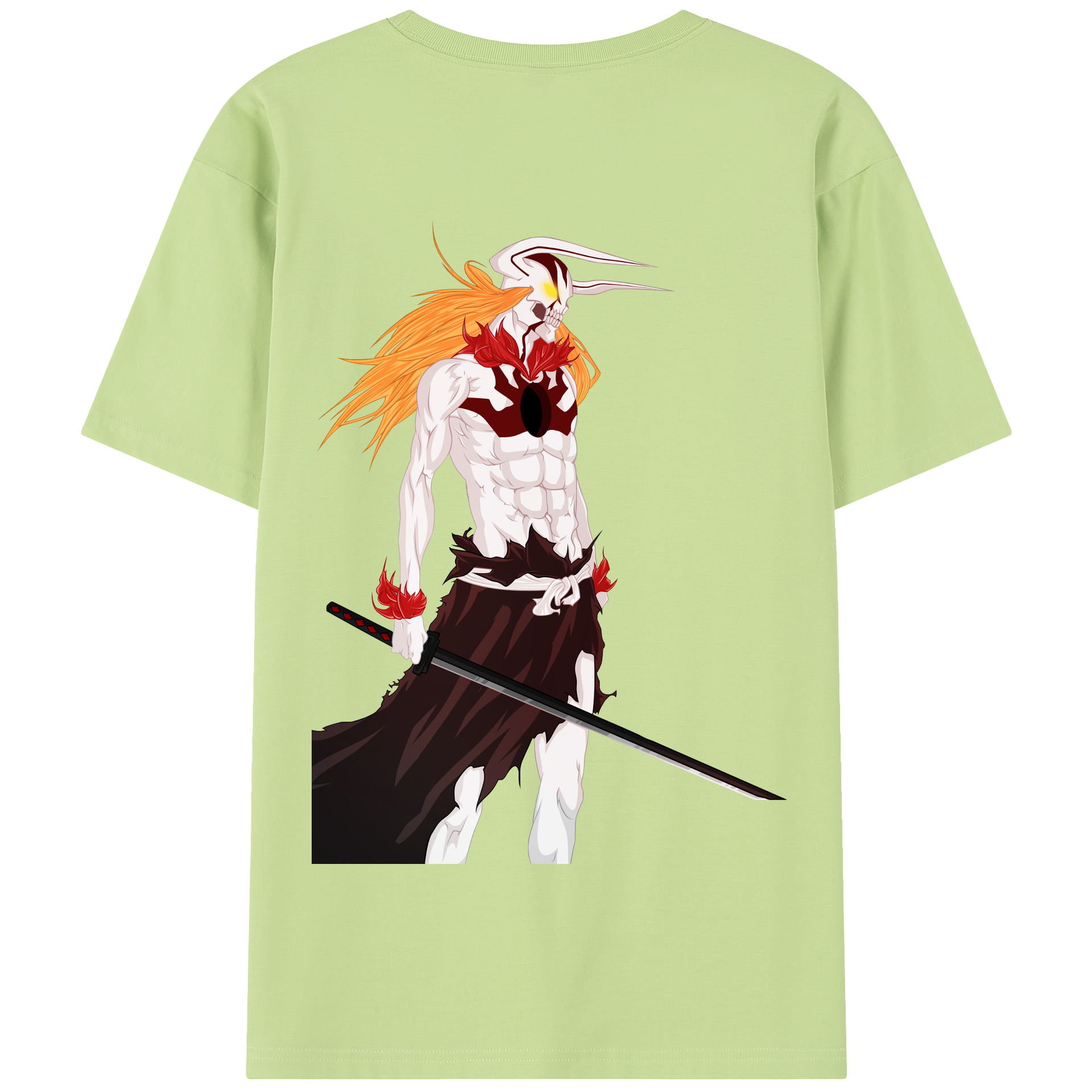 （画像用） ブリーチ 黒崎一護（くろさき いちご）BLEACH Kurosaki Ichigo 綿100％半袖Tシャツ（背面プリント）